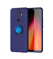 Xiaomi Redmi 9 Kılıf Yüzüklü Magnetli Ravel Case (Mavi)