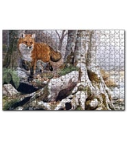 Cakapuzzle Ormandaki Yaşlı Ağaç ve Kahverengi Tilki  Puzzle Yapboz MDF (Ahşap) (500 Parça)