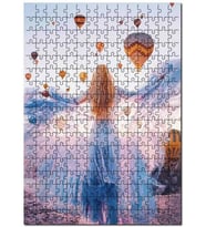 Cakapuzzle Beyaz Tül Elbiseli Kadın Sıcak Hava Balon Puzzle Yapboz MDF (Ahşap) (1000 Parça)