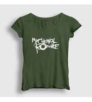 Presmono Kadın Sarı Logo My Chemical Romance T-Shirt 71112tt (Haki)