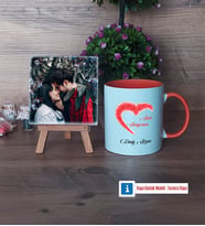 Sevgiliye Hediye Fotoğraflı Dekoratif Taş, Kupa Bardak Beyaz Hediye (Model 13)