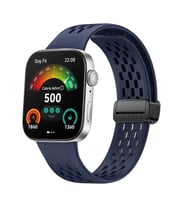 Huawei Watch Fit 3 Kordon Silikon Delikli Magnet Strap (Fit/Fit 2 Uyumlu Değildi (Lacivert)