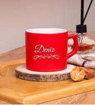 Kişiye Özel Tasarımlı Renkli Nescafe/Çay Fincanları 220 ML & Model No SC-1974 (Kırmızı)