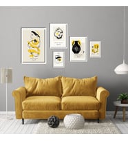 5'li Ahşap Lamine Çerçeveli Mdf Tablo Seti Abstract Gallery (Beyaz)