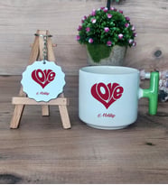 Love Sevgili Hediye Seti Kupa Bardak T Kulplu ve Anahtarlık Sevgiliye Sevgililer Günü Hediyesi (Model 8)