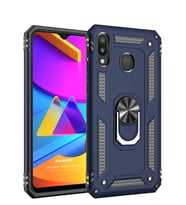 Microsonic Samsung Galaxy M10s Kılıf Military Ring Holder (Lacivert)