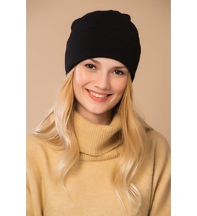 Katlamalı Unisex Trent Renkli Bere (Siyah)