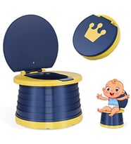 MooieBaby's Katlanabilir Çocuk Tuvaleti, Çok Fonksiyonlu Alıştırma Tuvaleti, Carry Potty , Taşınabilir Lazımlık (Mavi)