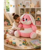 Tavşan Peluş Bebek Çocuk Koltuğu (Pembe)
