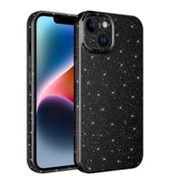 Apple iPhone 14 Kılıf Kamera Korumalı Simli Lüks Zore Koton Kılıf (Siyah)
