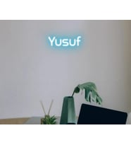 NEON LED IŞIKLI YUSUF YAZISI 35CM (Beyaz)