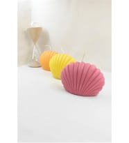 %100 Doğal Soya Wax, 3'lü Set İstiridye Mum (Pembe - Sarı)