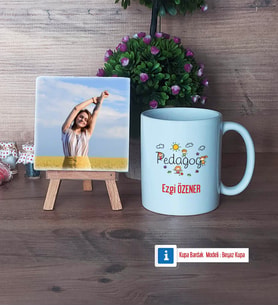 Pedagog Fotoğraflı Dekoratif Taş, Kupa Bardak Beyaz Hediye (Model 1)
