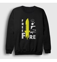 Presmono Unisex Bordo Knife Free Fire Sweatshirt 232847tt (Siyah)