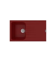 POLEX Cristalüx Granit Eviye P02 Tezgah Altı Ve Tezgah Üstü Mutfak Evyesi 85x49,5cm (Bordo)