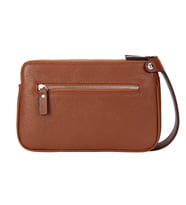 KANGAROO KINGDOM Hakiki Dana Deri Koyu Kahverengi Erkek Portföy & Clutch El Çantası 1285-K (Taba)