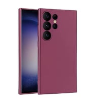 Galaxy S24 Ultra Kılıf Kamera Çıkıntılı Soft Silikon (Mürdüm)