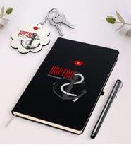BK Gift Kişiye Özel Kaptan Beyaz Defter Kalem Ve Anahtarlık Hediye Seti-1 (Model 2)