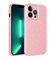 Uyumlu Model Apple iPhone 12 Pro Kılıf Simli Silikon Lüks Kapak (Pembe)