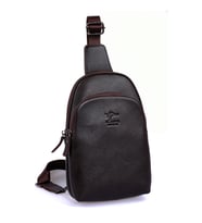 KANGAROO KINGDOM Hakiki Deri Siyah Erkek Body Bag Sırt Çantası 8155-S (Kahverengi)