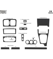 Meriç® Renault Laguna Ön Torpido Kaplama Maun 15 Parça 1998-2001 (Karbon)