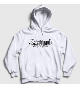 Presmono Unisex Beyaz Logo Korpiklaani Kapüşonlu Sweatshirt 161880tt (Beyaz)