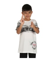Toontoy  Erkek Çocuk T-Shirt Black Baskılı  (Ekru)