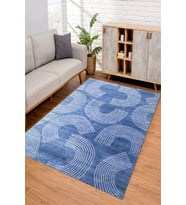 Dijital Kaymaz Taban Yıkanabilir Renkli Salon Halısı Mutfak Halısı Yolluk ND-SD-845 (Mavi)