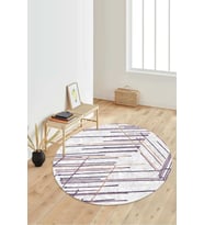 Dijital Baskılı Kaymaz Taban Yıkanabilir Yuvarlak Salon Halısı Koridor Halısı Paspas NDY-HT-353 (Çok Renkli)