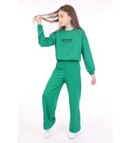Toontoy Kız Çocuk Baskılı Eşofman Takım (Koyu Yeşil)