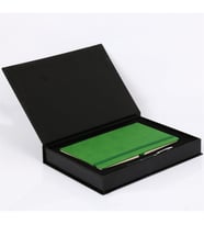 Metal Tükenmez Kalem 13 x 21 Defter Kutulu Set (Yeşil)