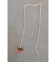 Çınar Yaprağı Model Sallantılı Gümüş Küpe (Rose)