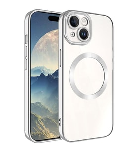 Vendas iPhone 15 Uyumlu Veve Serisi Wireless Şarj Destekli Kamera Lens Korumalı Magic Smooth Silikon Kılıf (Gümüş)