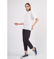 Nare Giyim Siyah Pamuklu Basic Kadın T-shirt (Ekru)