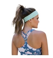 Saç Bandı Kadın Erkek Spor Elastik Kaymaz İnce Ter Emici Esnek Pamuk Genç Saç Bandı Bandana Kadın Makyaj Yüz Yıkama Koşu Yürüyüş Bandi Dans Fitness Yoga Pilates Bisiklet İçin Saç Bandı Taç Headband Unisex Hairband Pamuk Egzersiz Ter Bandı Kafa Bandı (Mint