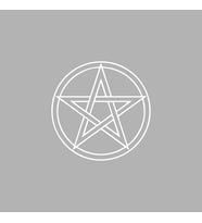 Pentagram Araba Sticker siyah 14x13 CM (Beyaz)