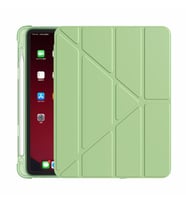 Samsung Galaxy Tab A7 10.4 T500 T505 T507 Kılıf Kalem Bölmeli Trifolding Case (Açık Yeşil)