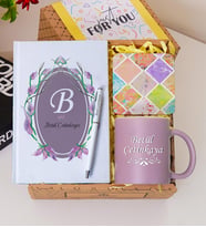 Kişiye Özel Renkli Defter , Kupa Bardak, Tükenmez Kalem & Hediye Seti (Sütlü Kahve)
