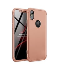 Microsonic Apple iPhone XS Kılıf Double Dip 360 Protective (Rose)