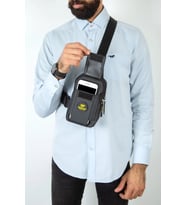 NEWİSH POLO BODY BAG ÇAPRAZ GÖĞÜS VE SIRT ÇANTASI TELEFON BÖLMELİ MİNİ 501 (Siyah-Sarı)