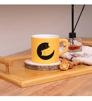 Seraclass Kedi Tasarımlı Renkli Nescafe Fincanları 220 ML (Sarı)