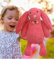 HEDİYELİ- Uyku Arkadaşım Uzun Kulak Bunny Peluş Tavşan 65 cm (Fuşya)