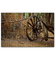 Cakapuzzle Ormanda Eski At Arabası Tekerleği  Puzzle Yapboz MDF (Ahşap) (1000 Parça)