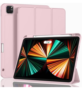Apple iPad Pro 12.9 4. Nesil ve 3. Nesil Kılıf Pen Charge Kalem Bölmeli 2018 - 2 (Rose)