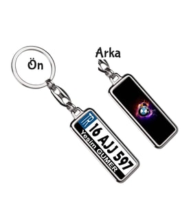 Kişiye Özel Bmw Aşk Logo Tema Plaka Anahtarlık (Gümüş)