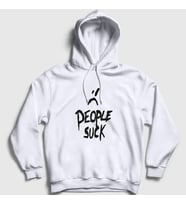 Presmono Unisex Gri People Suck XXXTentacion Kapüşonlu Sweatshirt 48581tt (Beyaz)