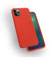 iPhone 11 Pro Max Kılıf Kadife İç Yüzey Wireless Destekli Silk Silikon (Kırmızı)