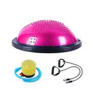 Dikenli Masaj Nokta Bosu Ball, Denge Yarım Pilates & Yoga Topu (Pembe)