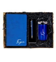 Kişiye Özel Defter Termos Kalem Set 01 (Mavi)