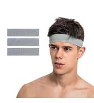 Spor Saç Bandı Sporcu 3lü Erkek Kafa Bandı Headband Tenis Gym Ter Bantı Spor Fitness Saç Bantları Yoga Crossfit Bisiklet Koşu Yürüyüş Erkekler İçin Süper Penye Esnek Canlı Likralı İddia Geniş Alın Bandı (GRİ MELANJ ) (Grimelanj)